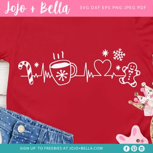 Weihnachten Heartbeat SVG, Weihnachten SVG, Weihnachtsshirt Svg, Kid es Christmas SVG Dateien für Cricut, Sublimation, Silhouette