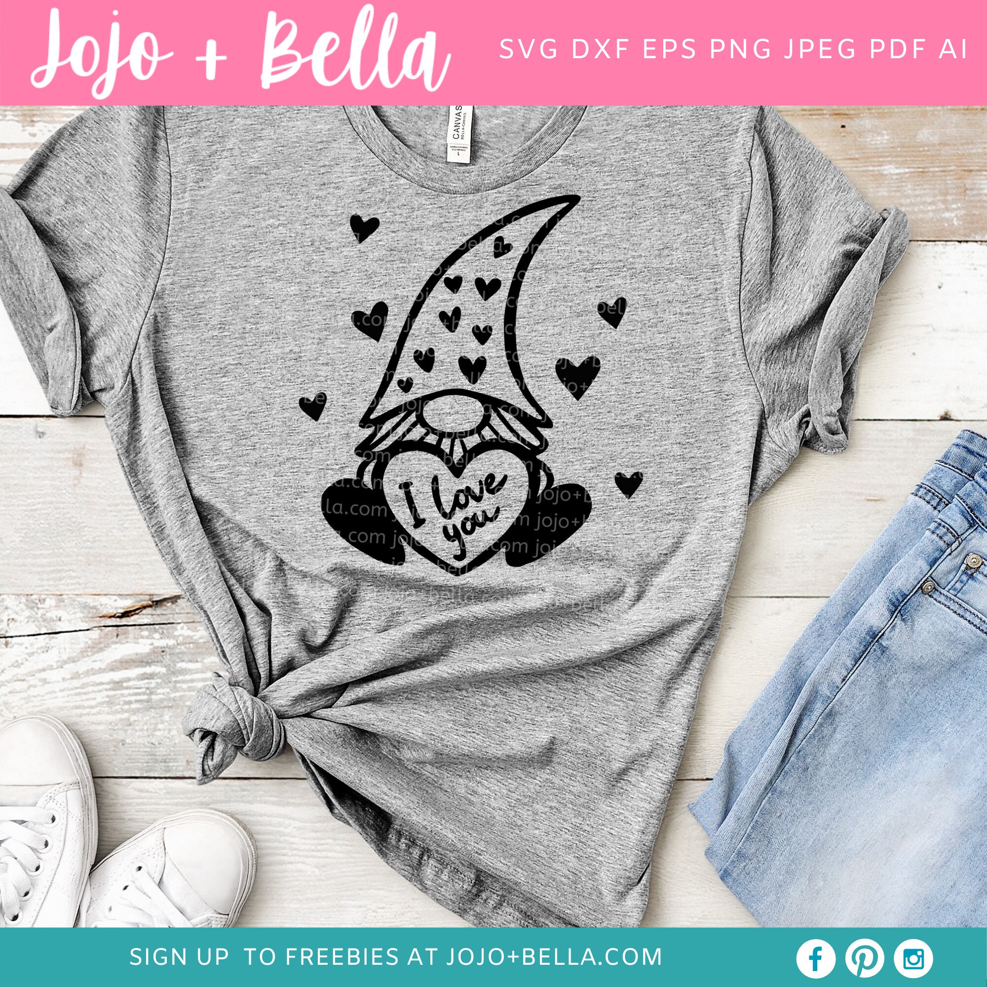 Three Gnomes Svg, Valentines Hearts Svg, Valentines Day, Gnome Svg ...