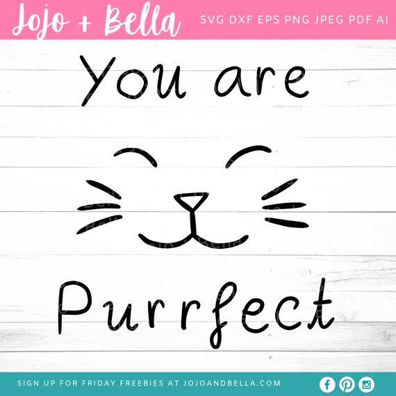 You Are Purrfect SVG SVG Dxf Eps Jpeg Png Ai Pdf Cut Etsy