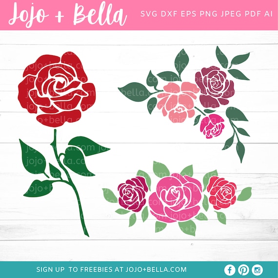 Download Rose Svg Svg Bundle Flower Svg Valentines Day Svg Flowers Etsy