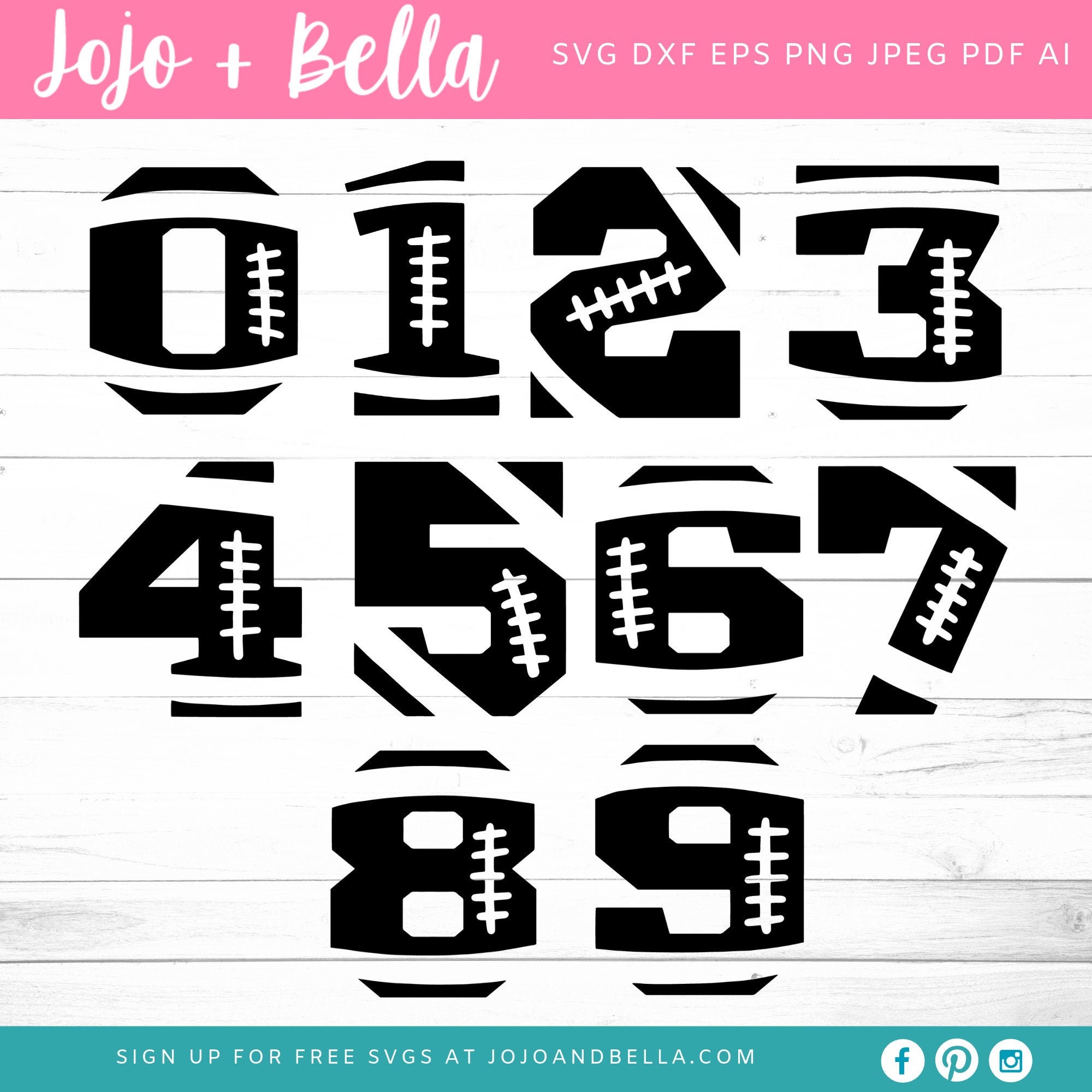 Football Player Numbers Svg Bundle Football Svg NFL Svg Etsy