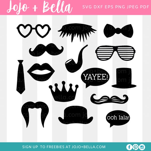 Party Props SVG Bundle, Photo Booth Props SVG, Party Svg, Props SVG, Party Props Cut File, Svg files for Cricut and Silhouette