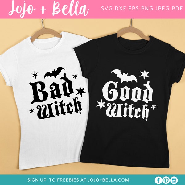 Good Witch Bad Witch Svg Bundle, Witch SVG, Halloween Witch Svg, Witch Cut File, Spooky Witch Svg, Svg files for Cricut,