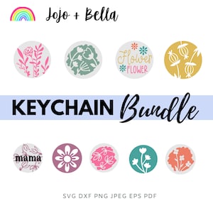 Floral keychain pattern svg, Keychain Svg, Floral Svg, Paint Brush Stroke svg, key ring pattern svg, Svg Files for Cricut, Silhouette