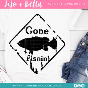 Gone Fishing Sign SVG, Fishing Sign Svg, Grunge Fishing Sign Svg, Fishing Svg, Svg files for Cricut, Silhouette, Sublimation Designs