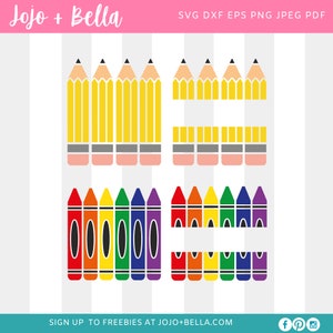 Pencil svg, crayon svg, pencil png, pencil clipart, split monogram svg, teacher gift svg, teacher pencil svg, preschool svg, teacher crayon
