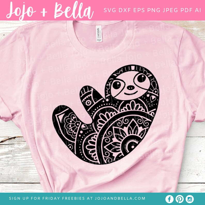 Download Mandala Sloth SVG Svg Dxf Eps Jpeg Png Ai Pdf Cut | Etsy