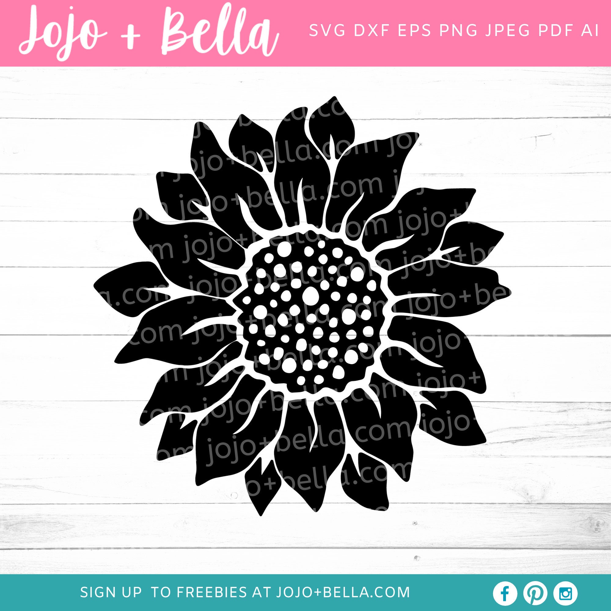 Download Sunflower Svg Sunflower Png Sunflower Dxf Sunflower Clipart Sunflower Svg Files For Cricut Silhouette Sublimation Designs