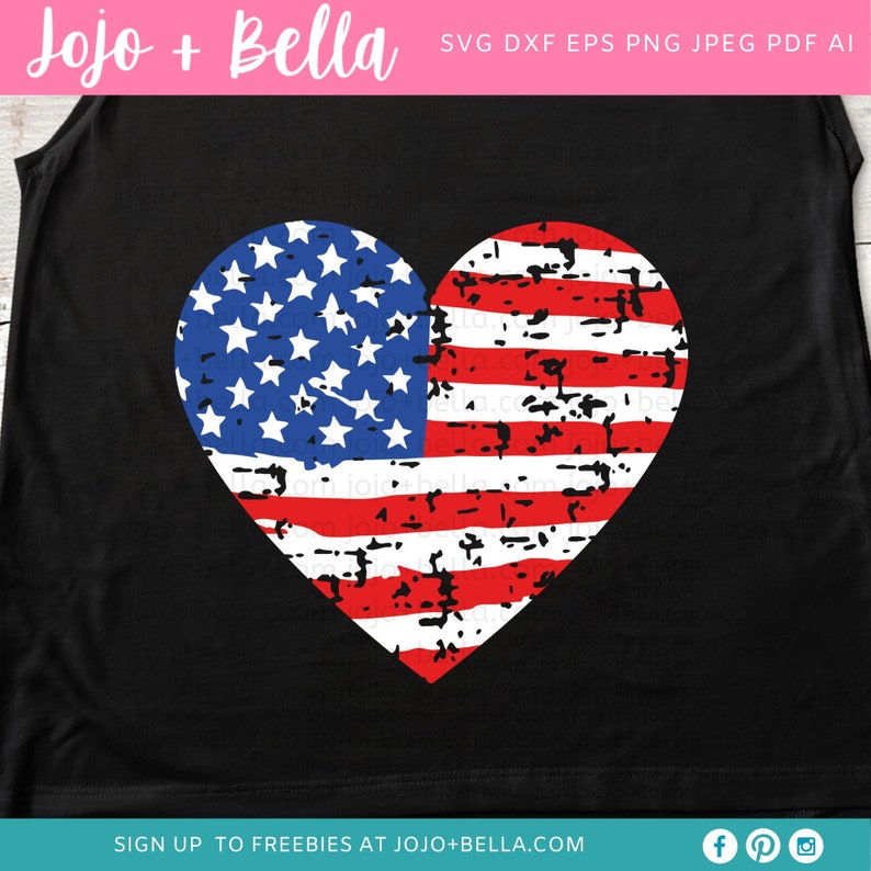 Download Distressed American Heart svg American Flag Svg Grunge | Etsy