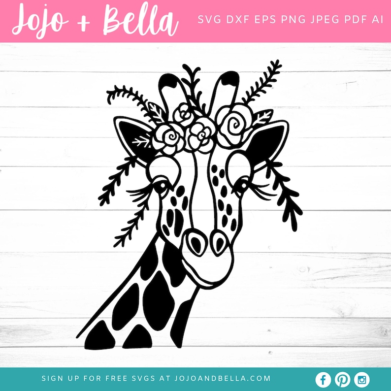 Download Giraffe Svg Giraffe Flowers Svg Flowers Svg Giraffe Etsy PSD Mockup Templates