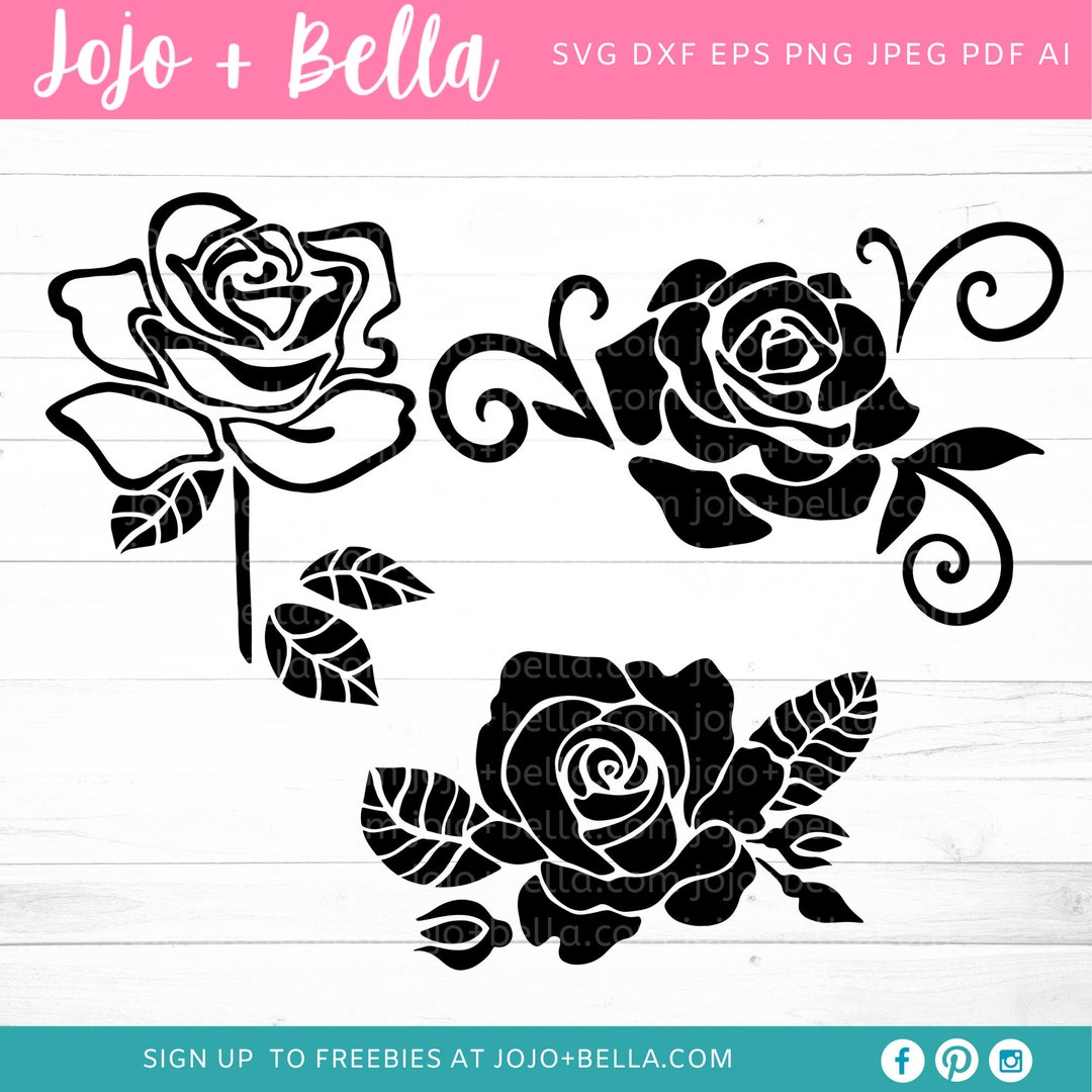 Rose SVG Bundle - Valentines Day - Flower Svg - Flower Svg File - Rose ...