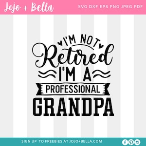 I&#39;m not retired I&#39;m a professional Grandpa Svg, Papa SVG, Grandpa SVG, Papa Shirt svg, Gift for Papa SVG, for Cutting machines, digital file