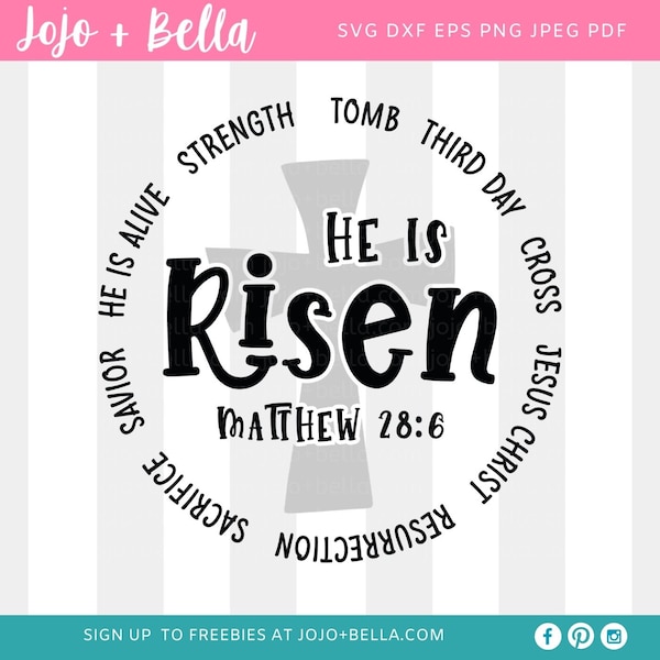 Easter Svg, He Is Risen Svg, Cross SVG, Faith Svg, Cut Files, Easter Sign Svg, Svg files for Cricut, Sublimation Designs Downloads