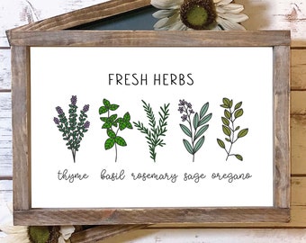 Fresh Herbs Svg, Farmhouse Kitchen Sign, Gardening SVG, Herbs SVG, Home Cut File, Vinyl Cut File, Wood Sign Stencil, Kitchen SVG, Silhouette