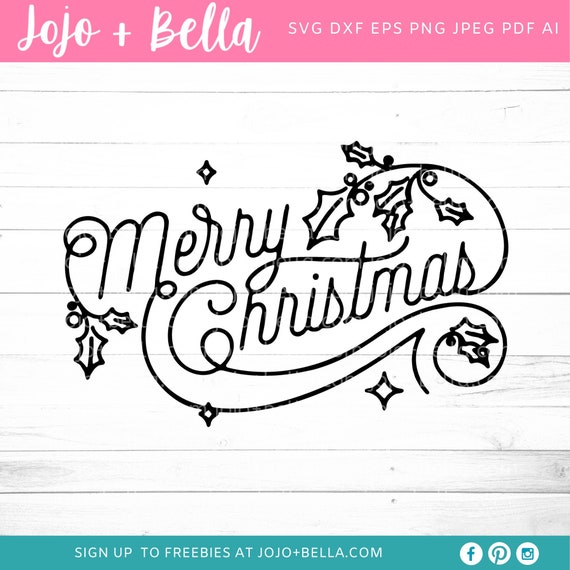 Vintage Christmas Sign Svg, Merry Christmas SVG, Retro Christmas Sign Svg, Vintage Christmas Cut File, Svg Files for Cricut, Silhouette
