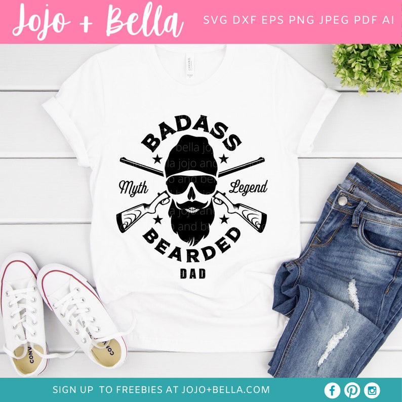 Download Badass Bearded Dad Svg Badass Dad svg Fathers Day Svg Dad | Etsy