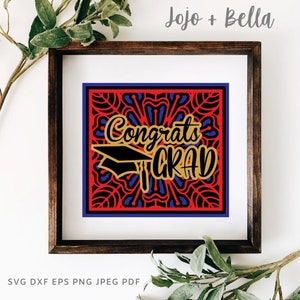 Layered Graduation Svg - Graduation Svg - Graduation Mandala Svg - Congrats Grad Svg, Svg files for Cricut, Sublimation Designs Downloads