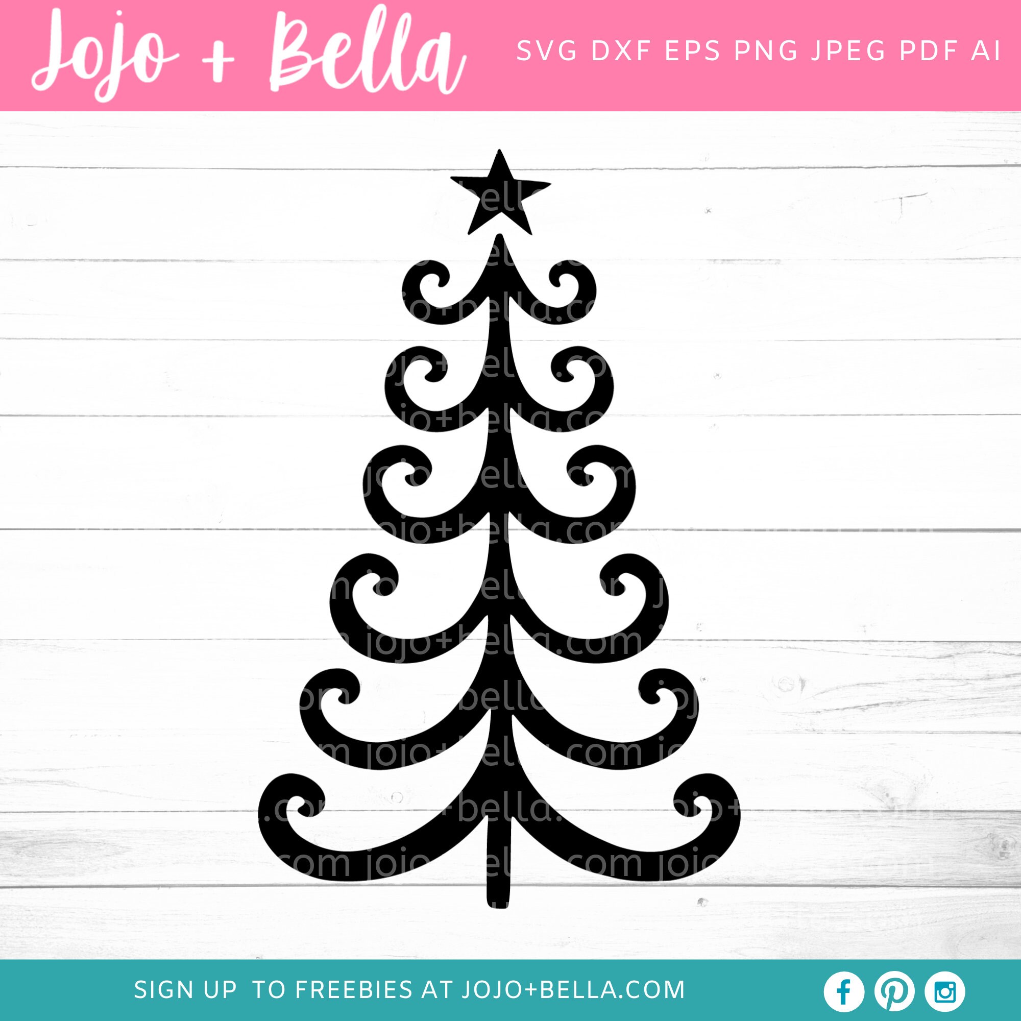 Swirly Christmas Tree SVG Christmas Tree Svg Swirly - Etsy