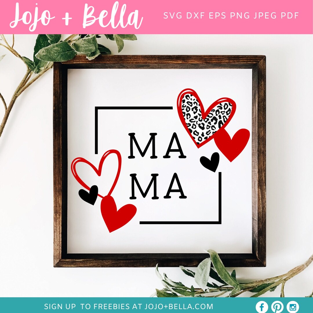 Valentines Svg, Mama Svg, Leopard Print Heart Svg, Valentines Day Svg ...