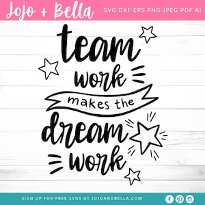 Team Work Makes The Dream Work SVG - Office SVG - Team Svg - Team Spirit Svg, Work SVG, Quote SVG Datei, Team Work Svg Cut File