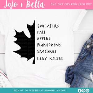 Suéteres Fall Apples Pumpkins Smores Hayrides, Maple Leaf Fall Sign Svg, Fall, Leaf, arquivos Svg para Cricut e Silhouette, Sublimação
