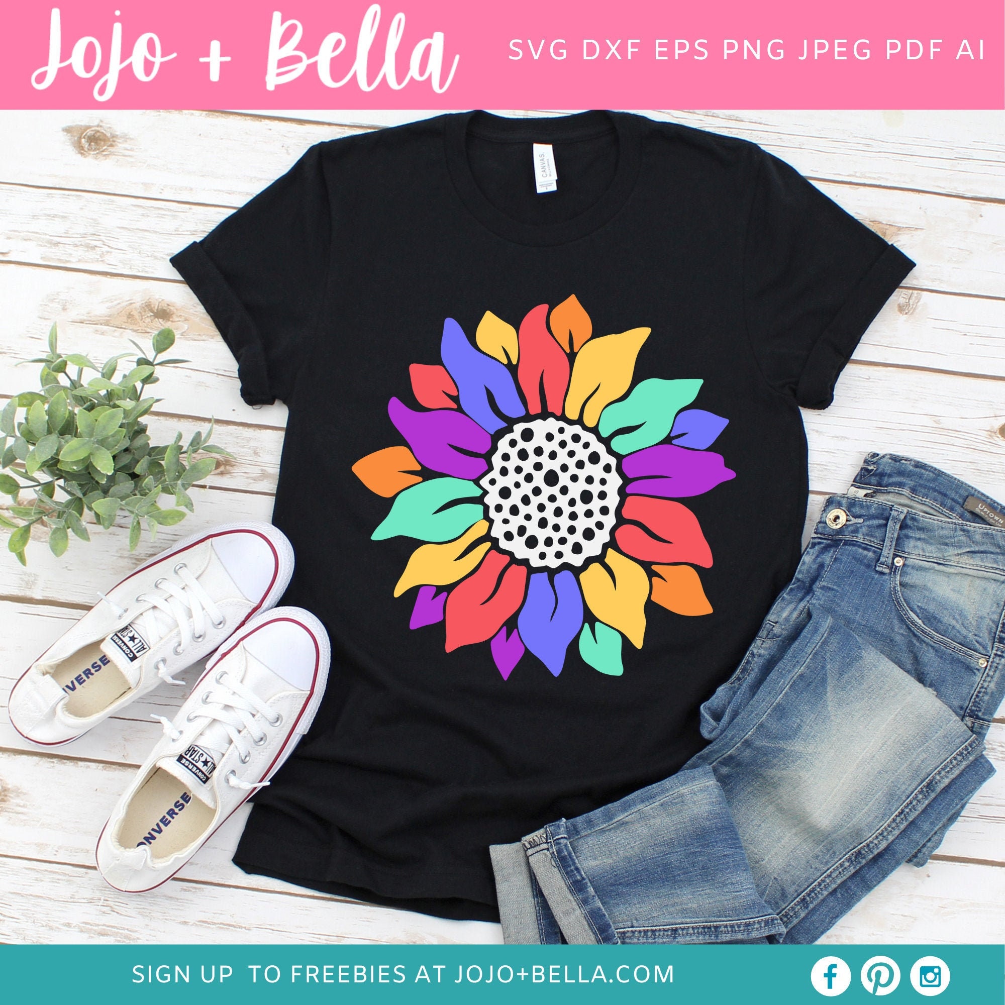 Download Rainbow Sunflower Flower Svg