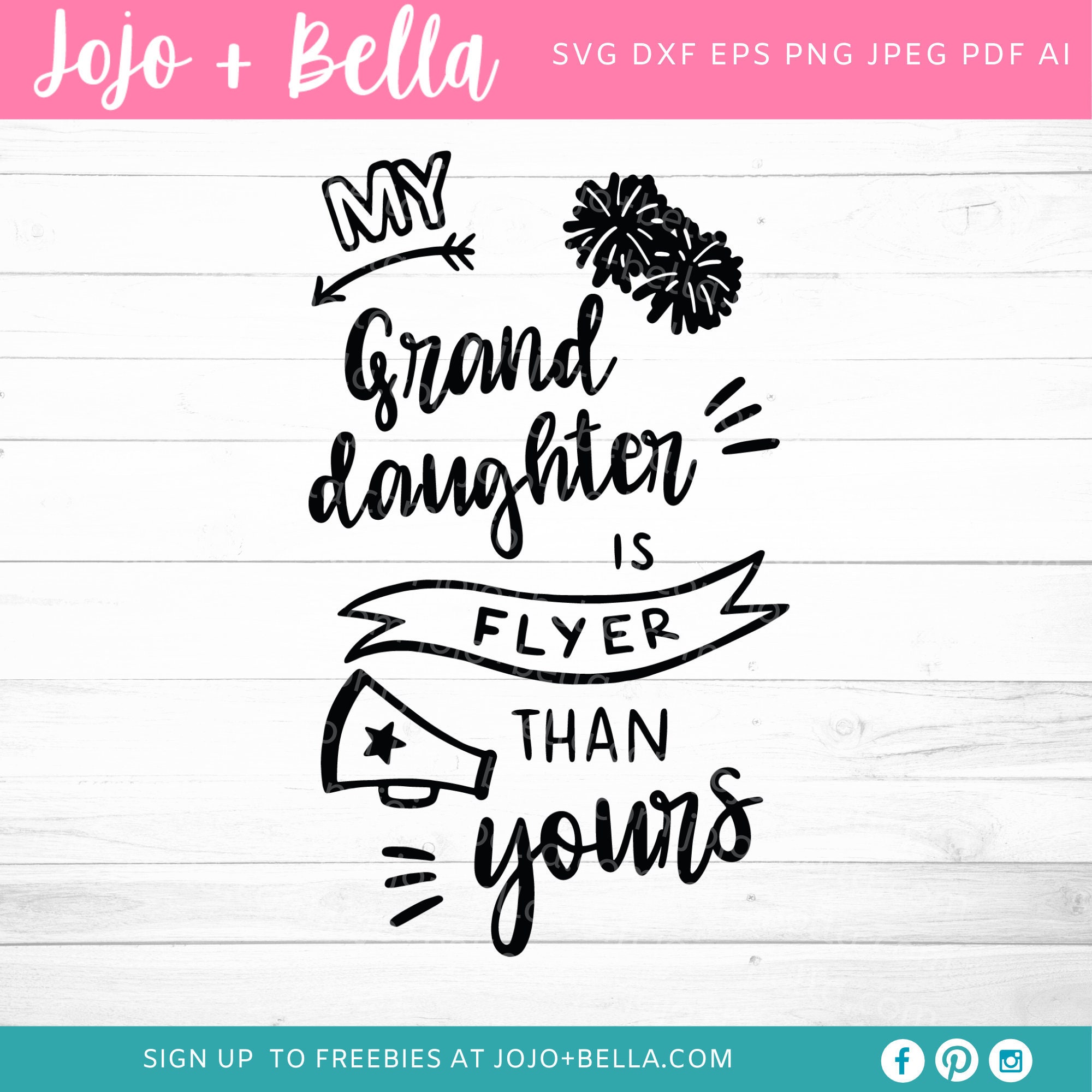 Download My Granddaughter Is Flyer Than Yours Svg Cheerlife Svg Cheer Etsy