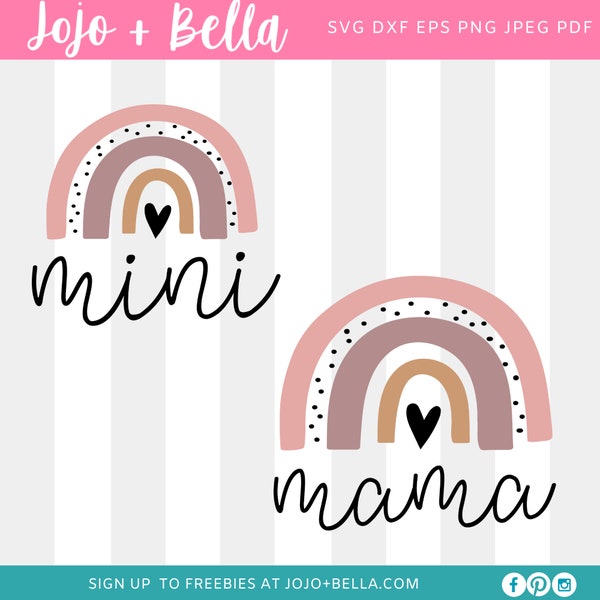 Mama Mini Rainbow svg Cut Files, Mommy and Me svg, Baby SVG, Rainbow svg, Mini Rainbow svg, Mom Svg, Mama Rainbow svg, Svg files for Cricut