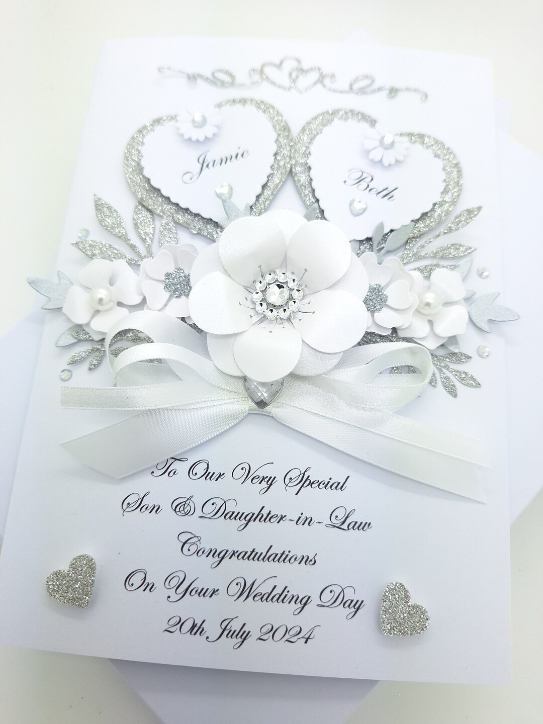 Handmade Personalised WEDDING Day Card Engagement Anniversary Wooden ...