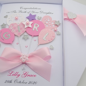 HANDMADE Luxury Personalised NEW BABY Expecting Card Girl Gift - Etsy UK