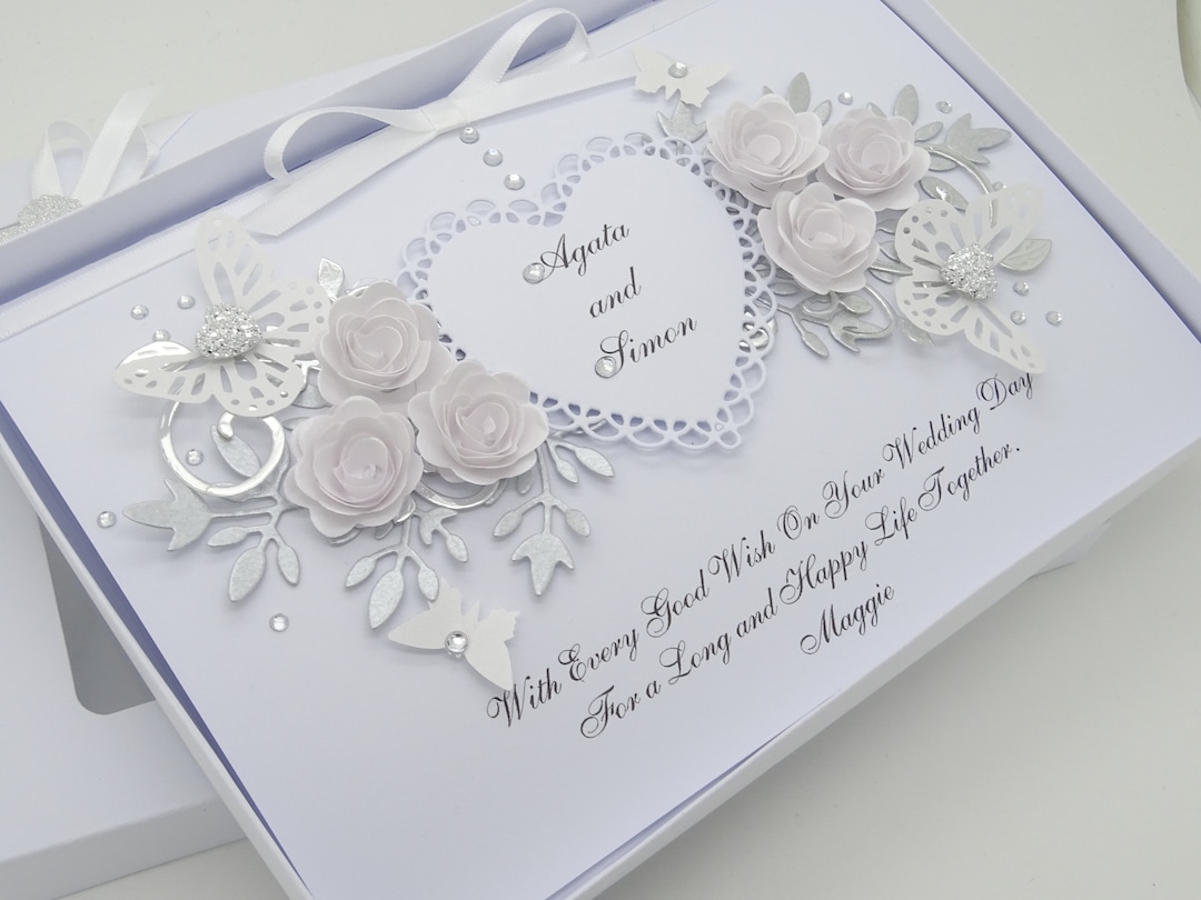 Luxury Handmade PERSONALISED Card Engagement Wedding Day ANNIVERSARY ...