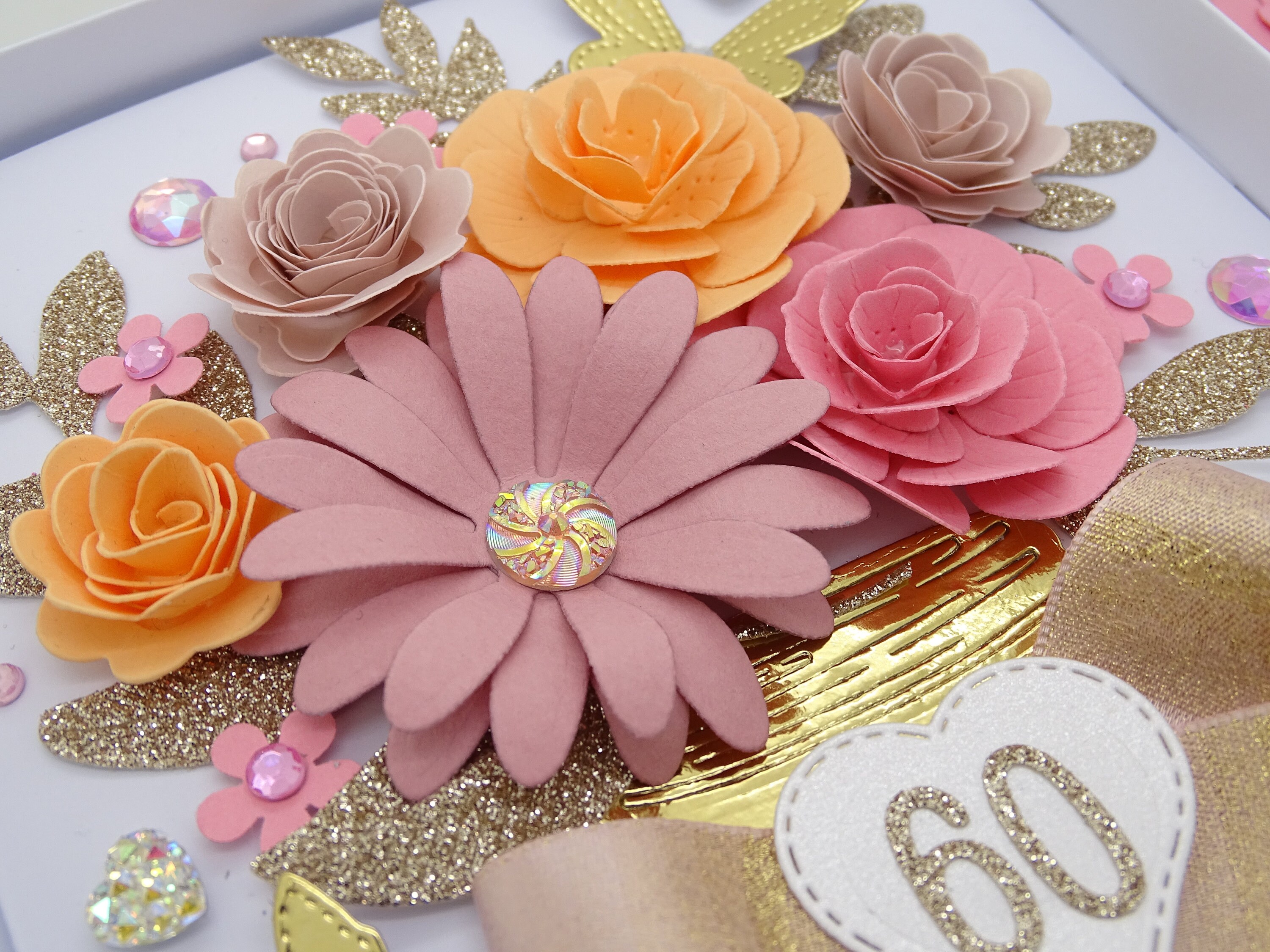 Handmade Floral Birthday Card: Personalised Gift Box Card - Etsy UK