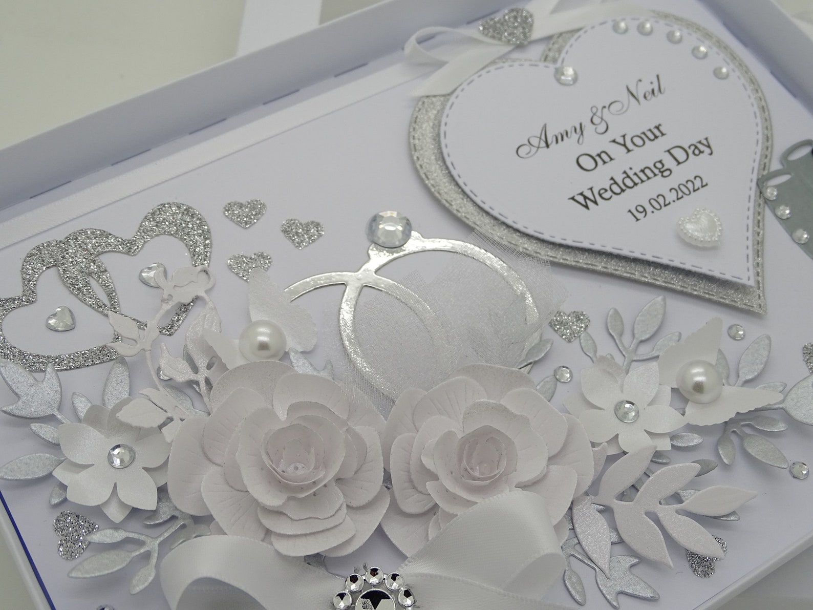 Luxury Handmade PERSONALISED Card WEDDING Day Anniversary Engagement ...