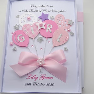 HANDMADE Luxury Personalised NEW BABY Expecting Card Girl Gift - Etsy UK