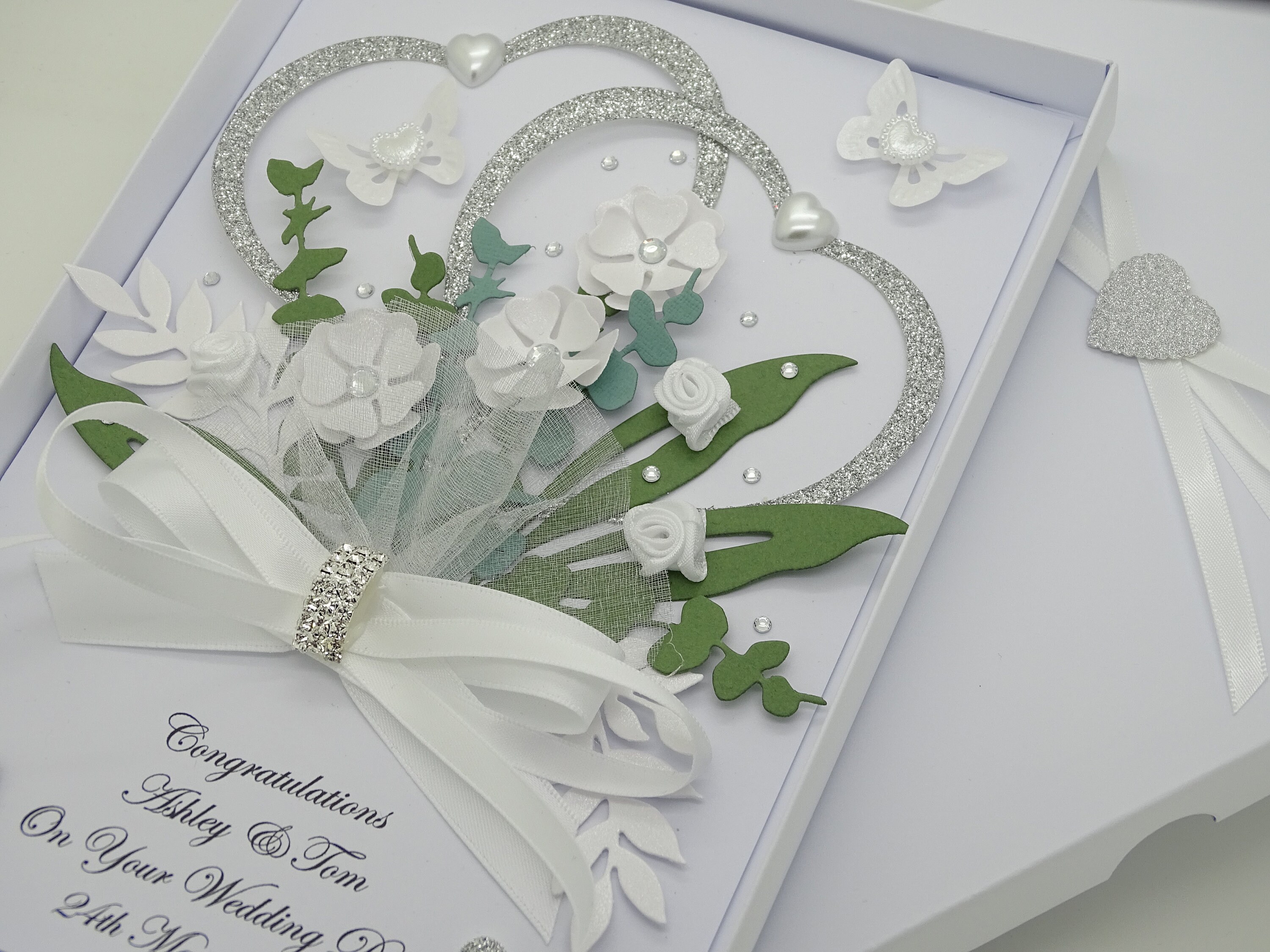 Luxury WEDDING Day Card Handmade PERSONALISED Anniversary Engagement ...