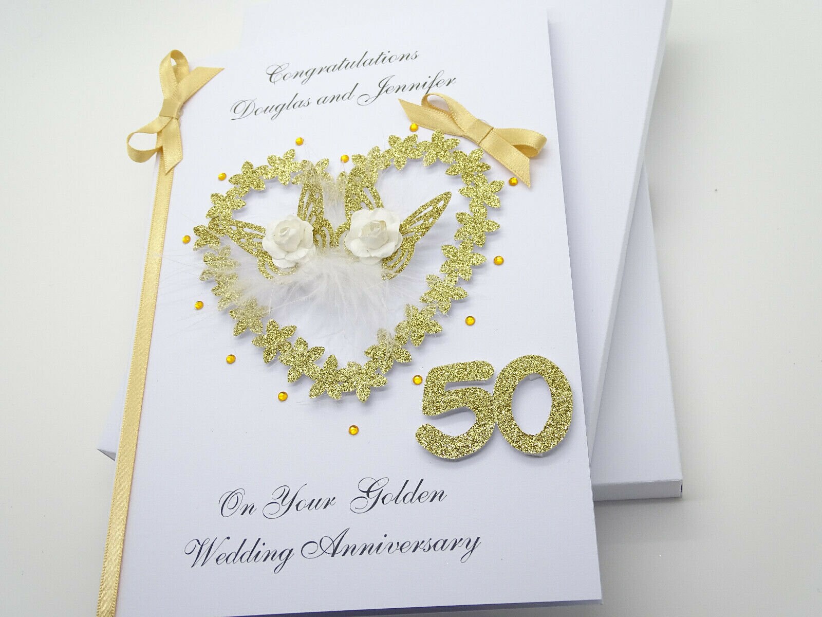HANDMADE Personalised CARD 50th GOLDEN Wedding Anniversary | Etsy UK