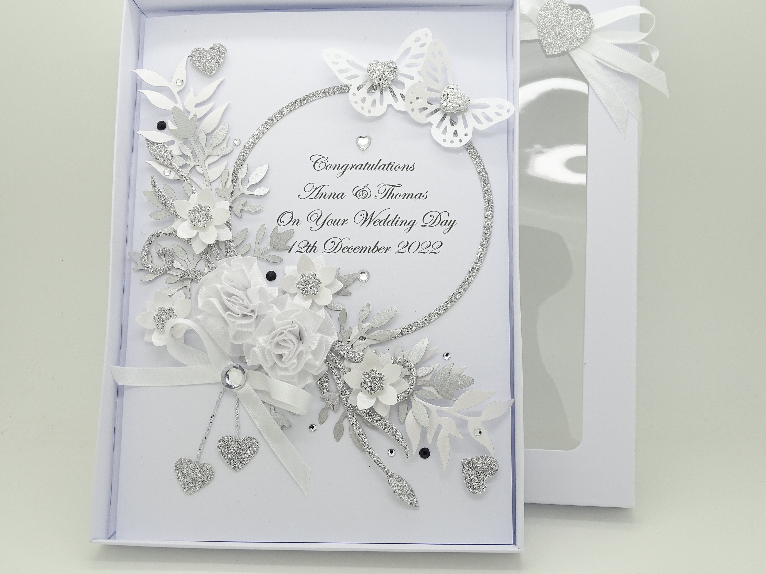 Luxury Handmade PERSONALISED Wedding Day Card Engagement ANNIVERSARY ...