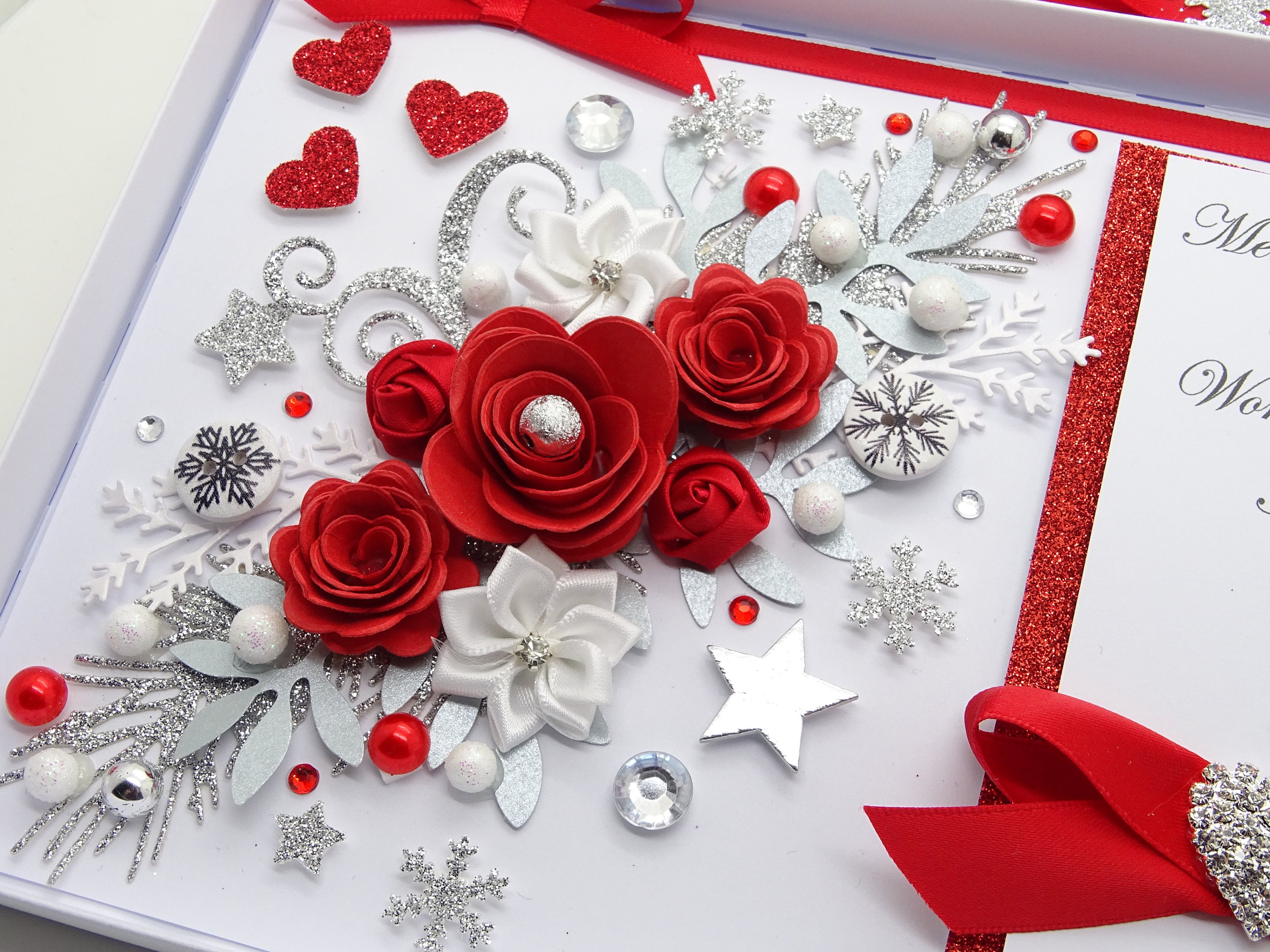 Luxury CHRISTMAS CARD Handmade PERSONALISED 3D Gift Box Mum - Etsy UK