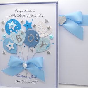 HANDMADE Luxury Personalised NEW BABY Expecting Card Boy Gift - Etsy UK