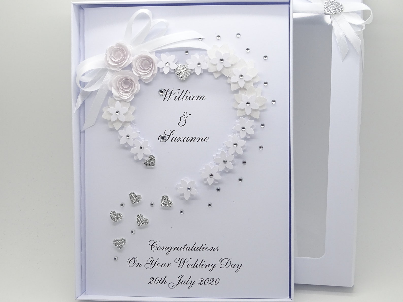 Wedding Day Luxury Handmade PERSONALISED Card Engagement ANNIVERSARY ...
