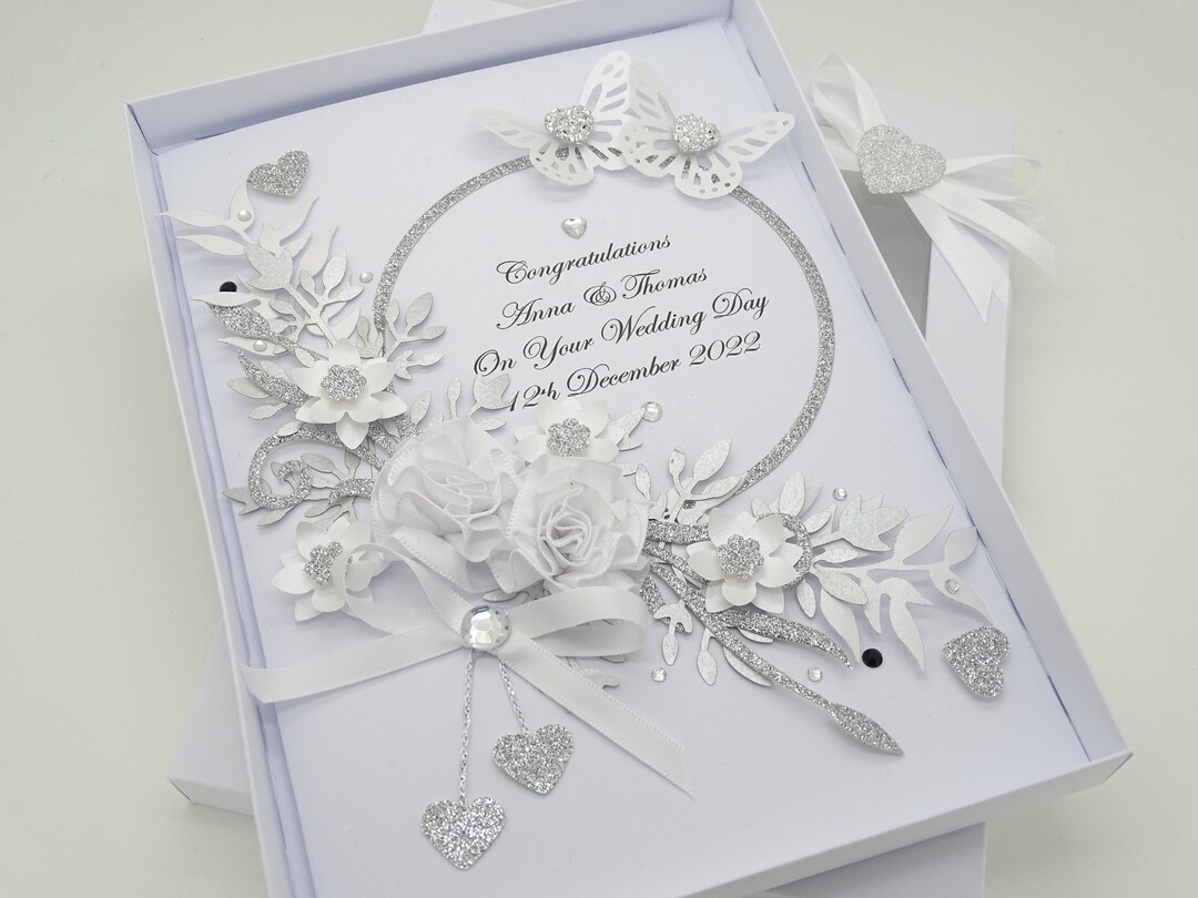 Luxury Handmade PERSONALISED Wedding Day Card Engagement ANNIVERSARY ...