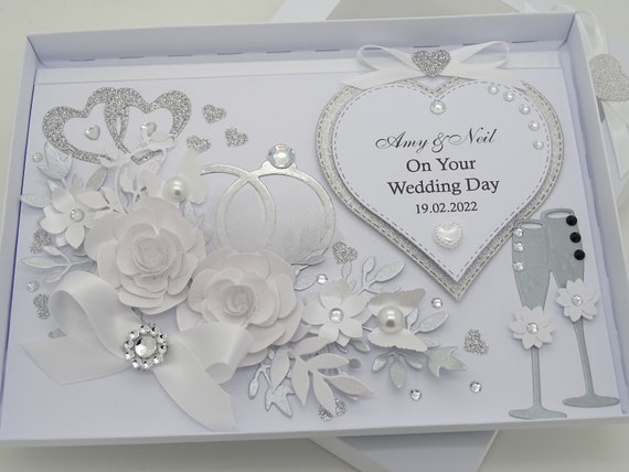 Luxury Handmade PERSONALISED Card WEDDING Day Anniversary - Etsy UK