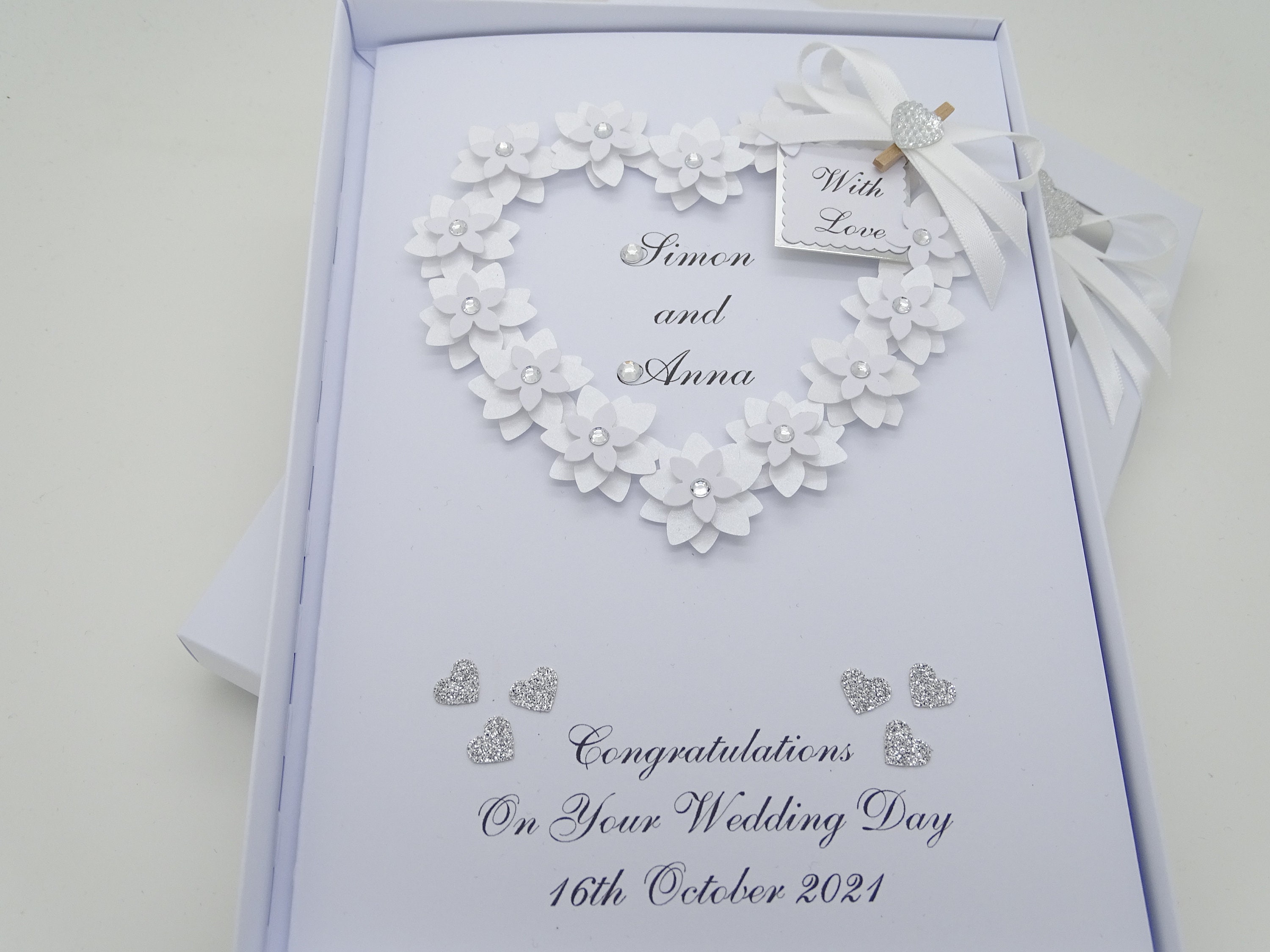 Wedding Day Luxury Handmade PERSONALISED Card Engagement - Etsy UK