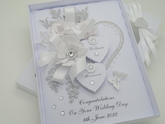 Luxury Handmade PERSONALISED Wedding Day Card Engagement - Etsy UK