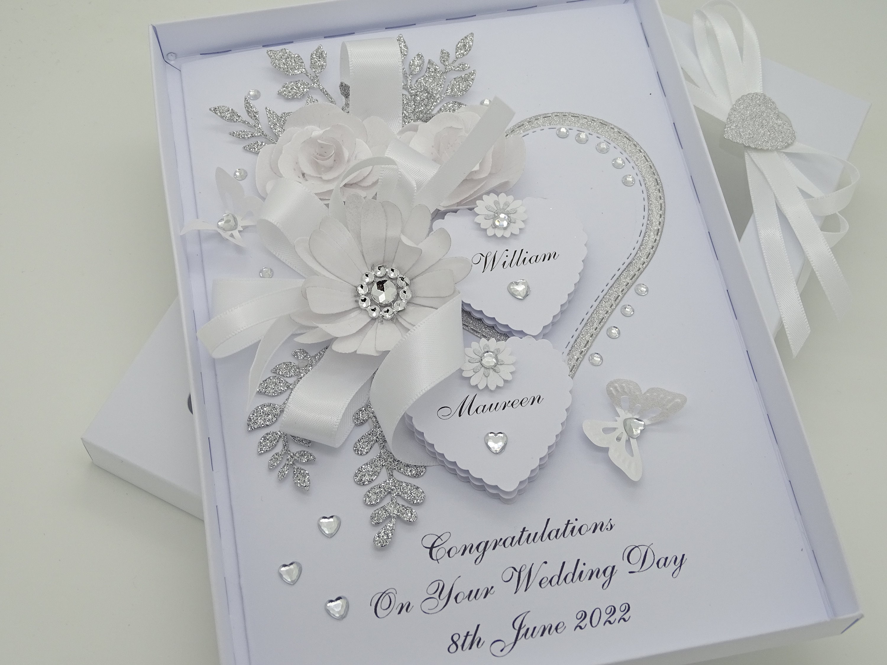 Luxury Handmade PERSONALISED Wedding Day Card Wooden Money Wallet ...
