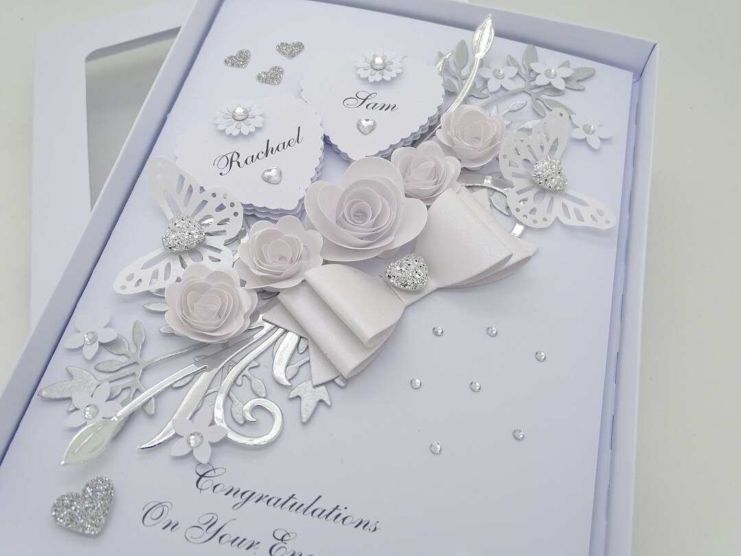 WEDDING Day PERSONALISED Handmade Luxury Card ANNIVERSARY Engagement ...
