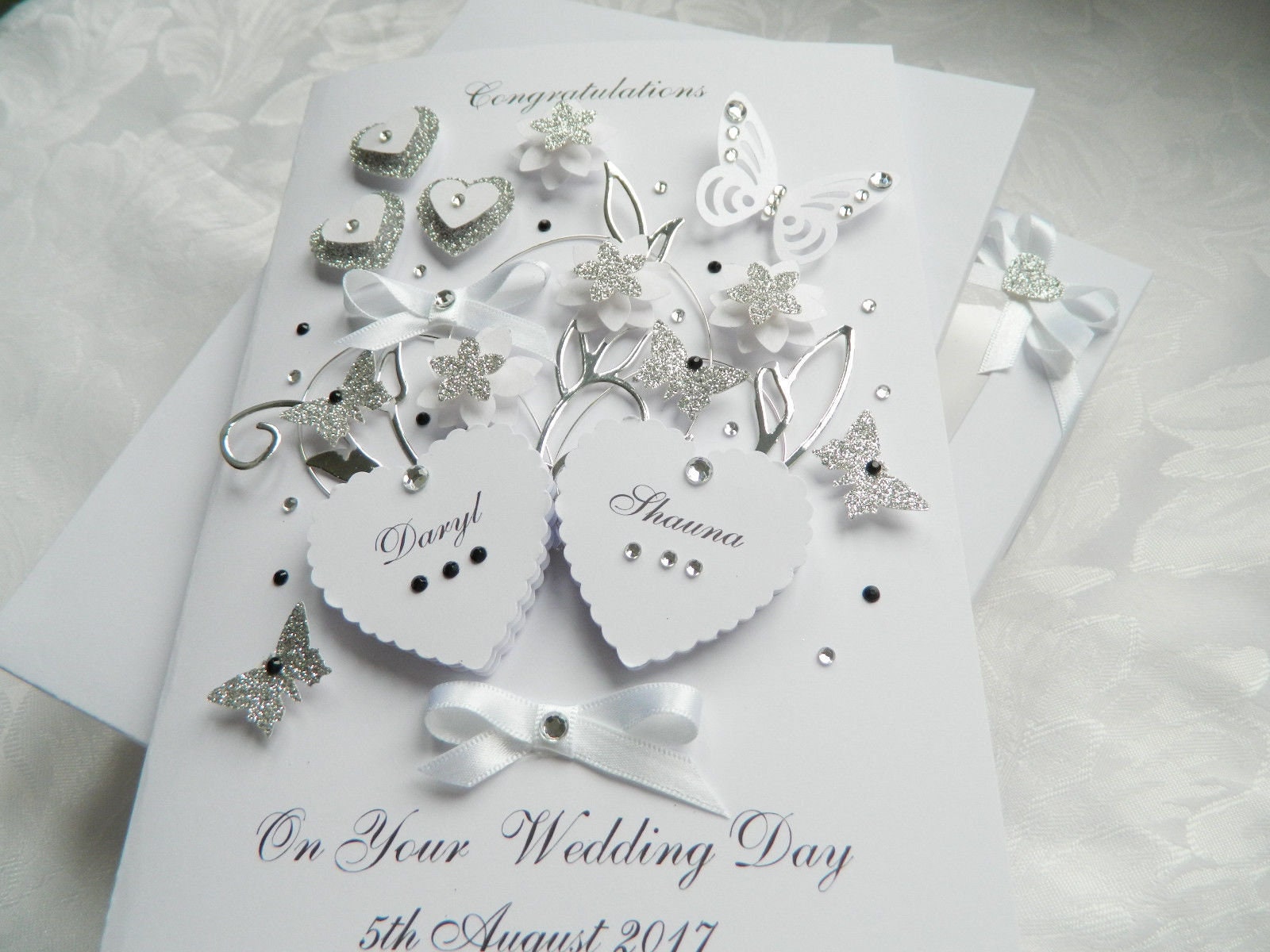 Luxury Handmade PERSONALISED Card Engagement Wedding Day - Etsy UK