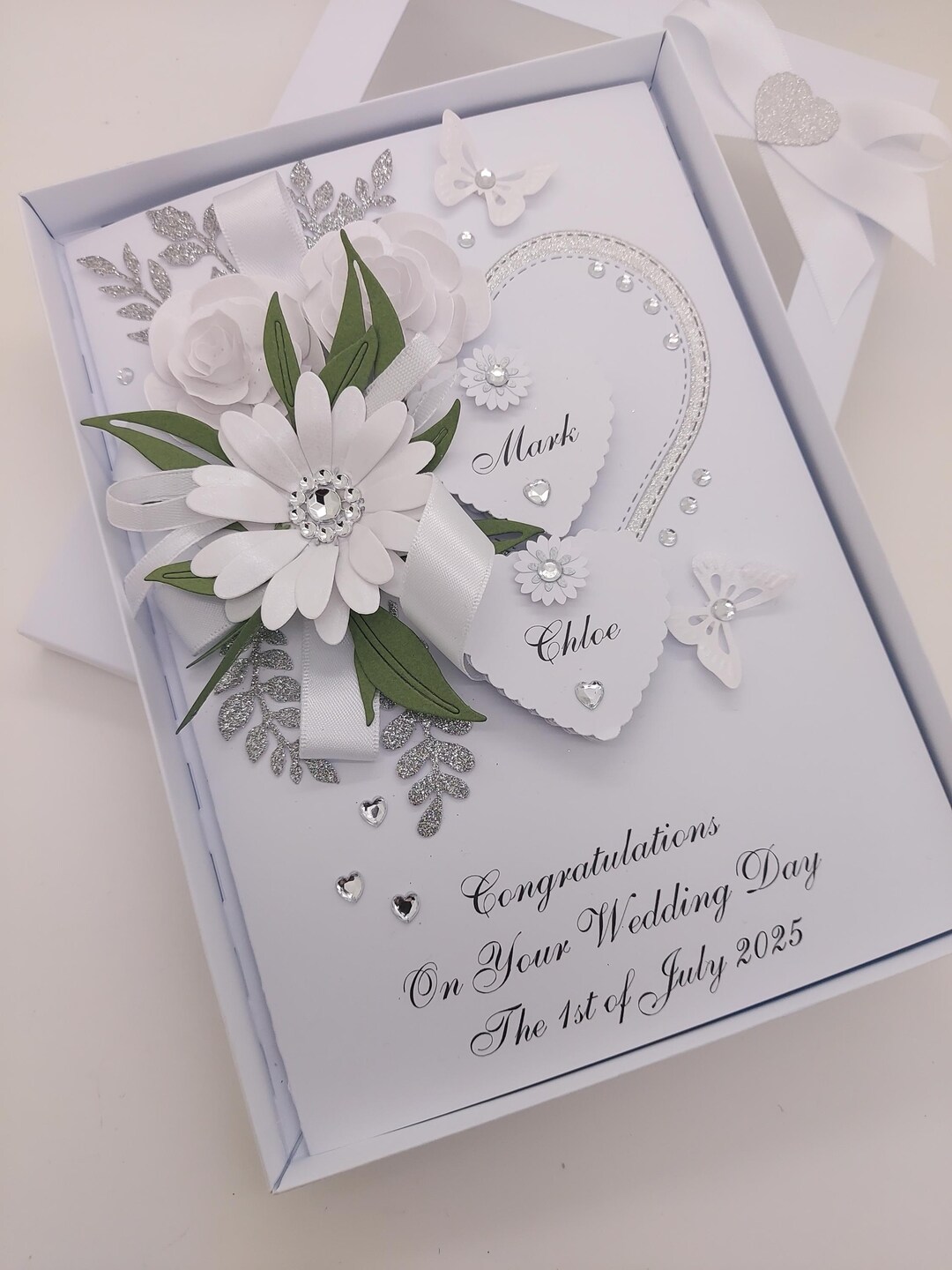 Luxury Handmade PERSONALISED Card Engagement Wedding Day ANNIVERSARY ...