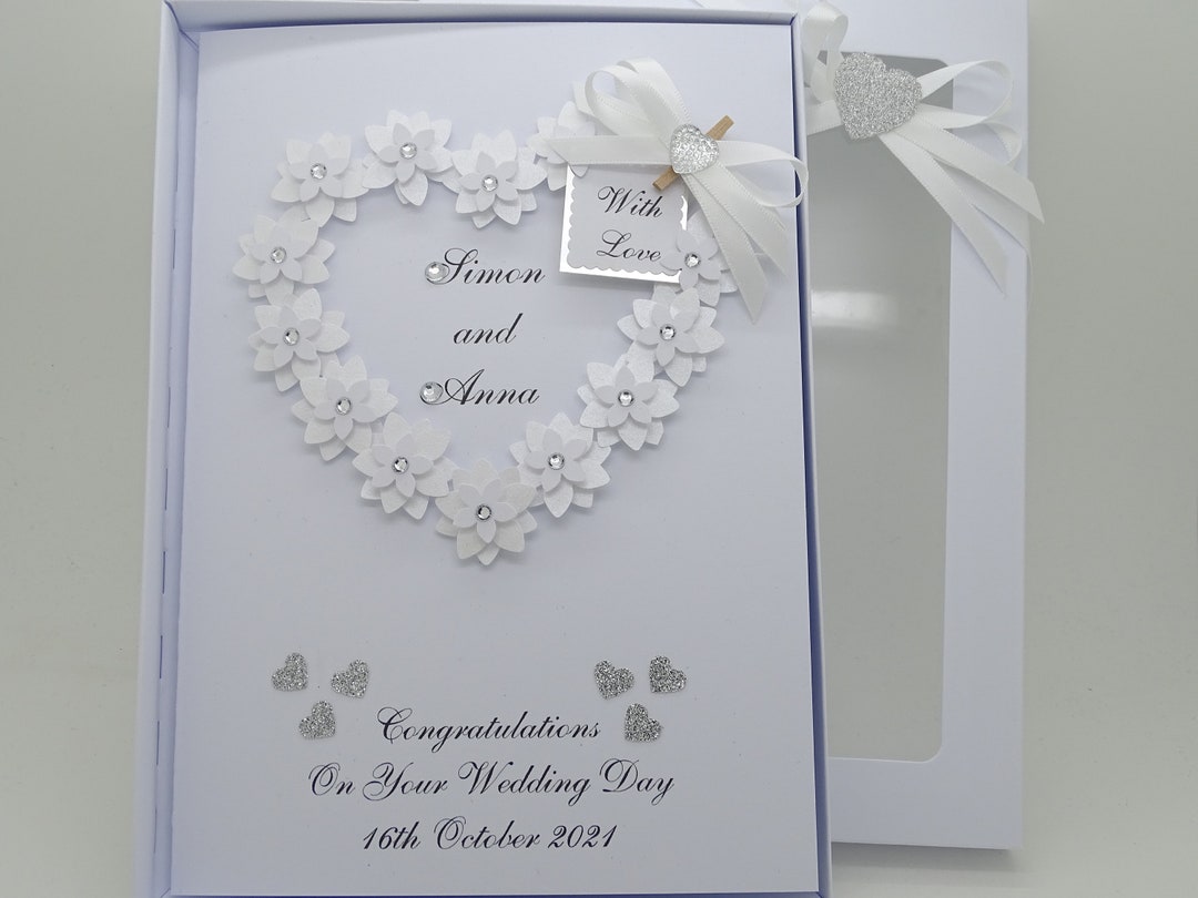 Wedding Day Luxury Handmade PERSONALISED Card Engagement ANNIVERSARY ...