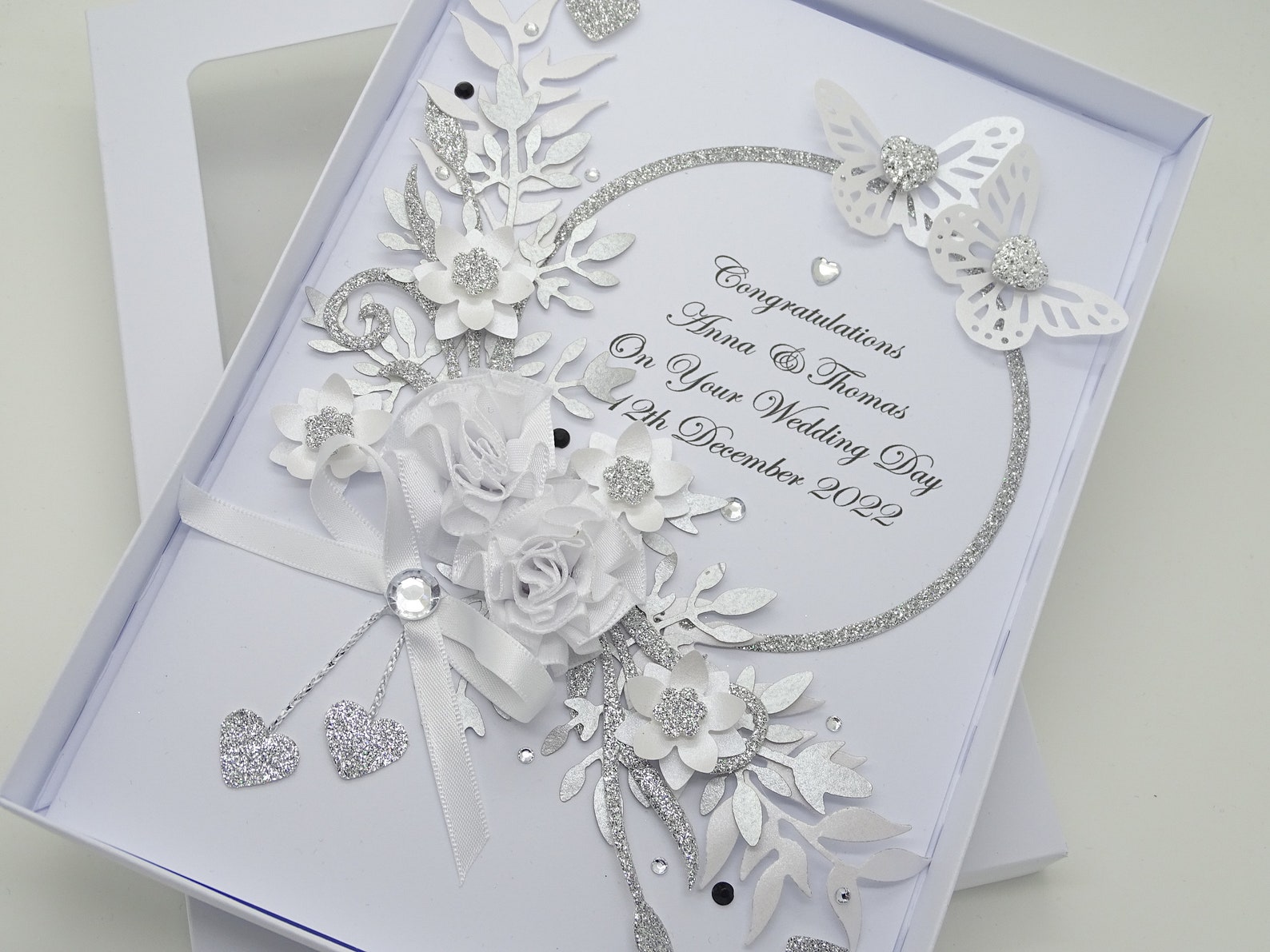 Luxury Handmade PERSONALISED Wedding Day Card Engagement ANNIVERSARY ...